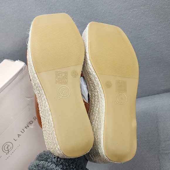 Chinese Laundry Next Door Tan Smooth Espadrille Wedge Platform Sandals W Sz 7 M - Picture 5 of 8